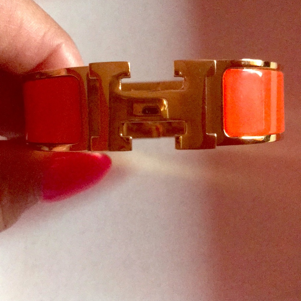 Hermès Bracelet orange and gold tone